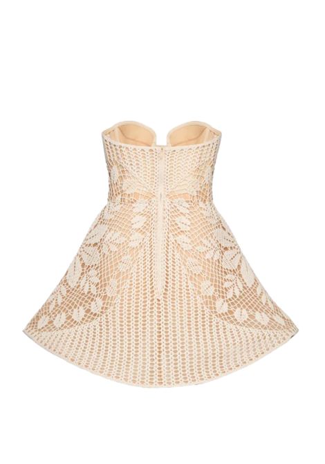 Mini abito all'uncinetto in crema Magda Butrym - donna MAGDA BUTRYM | 585525CRM